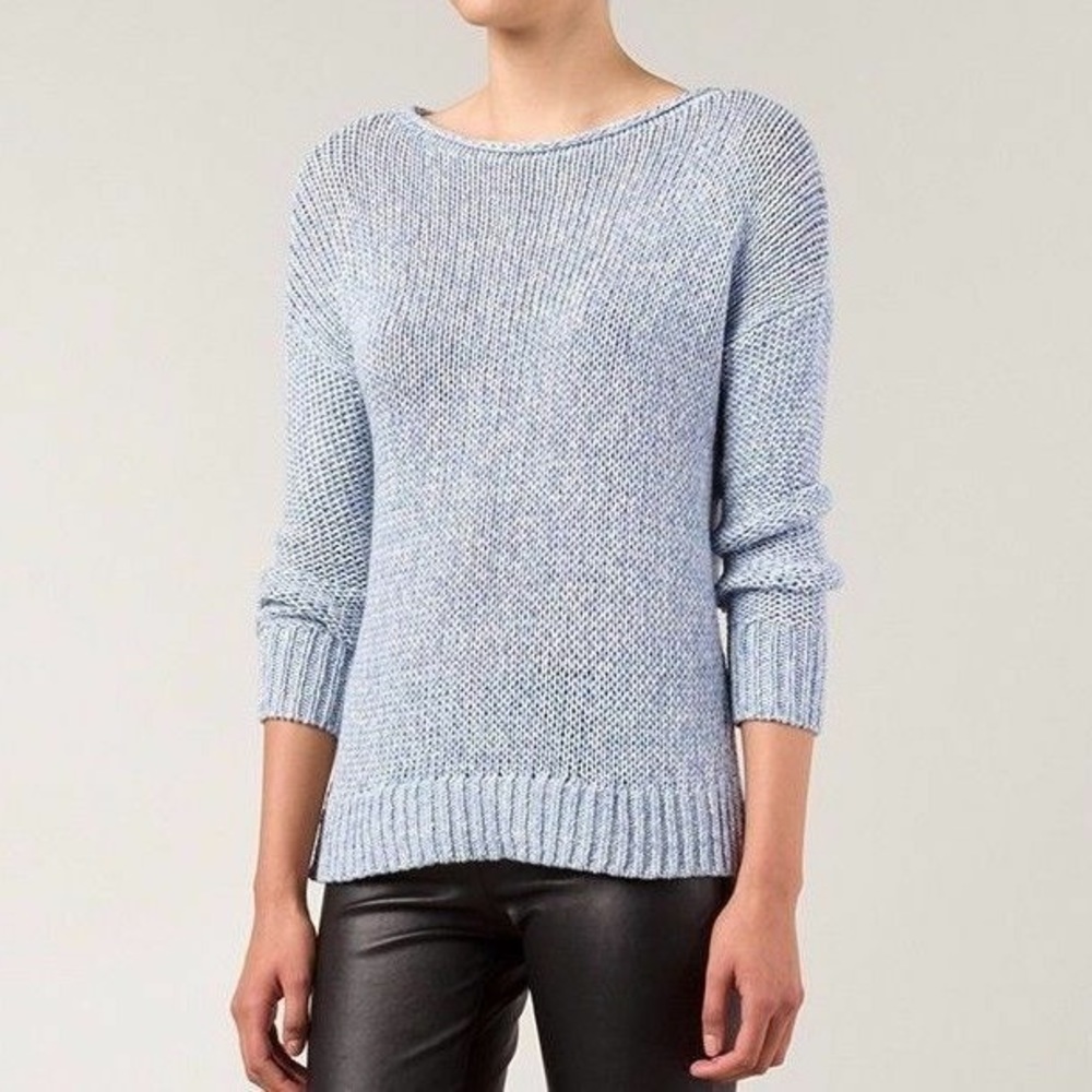Vince Marled Knit Boat Neck Drop Shoulder Sweater